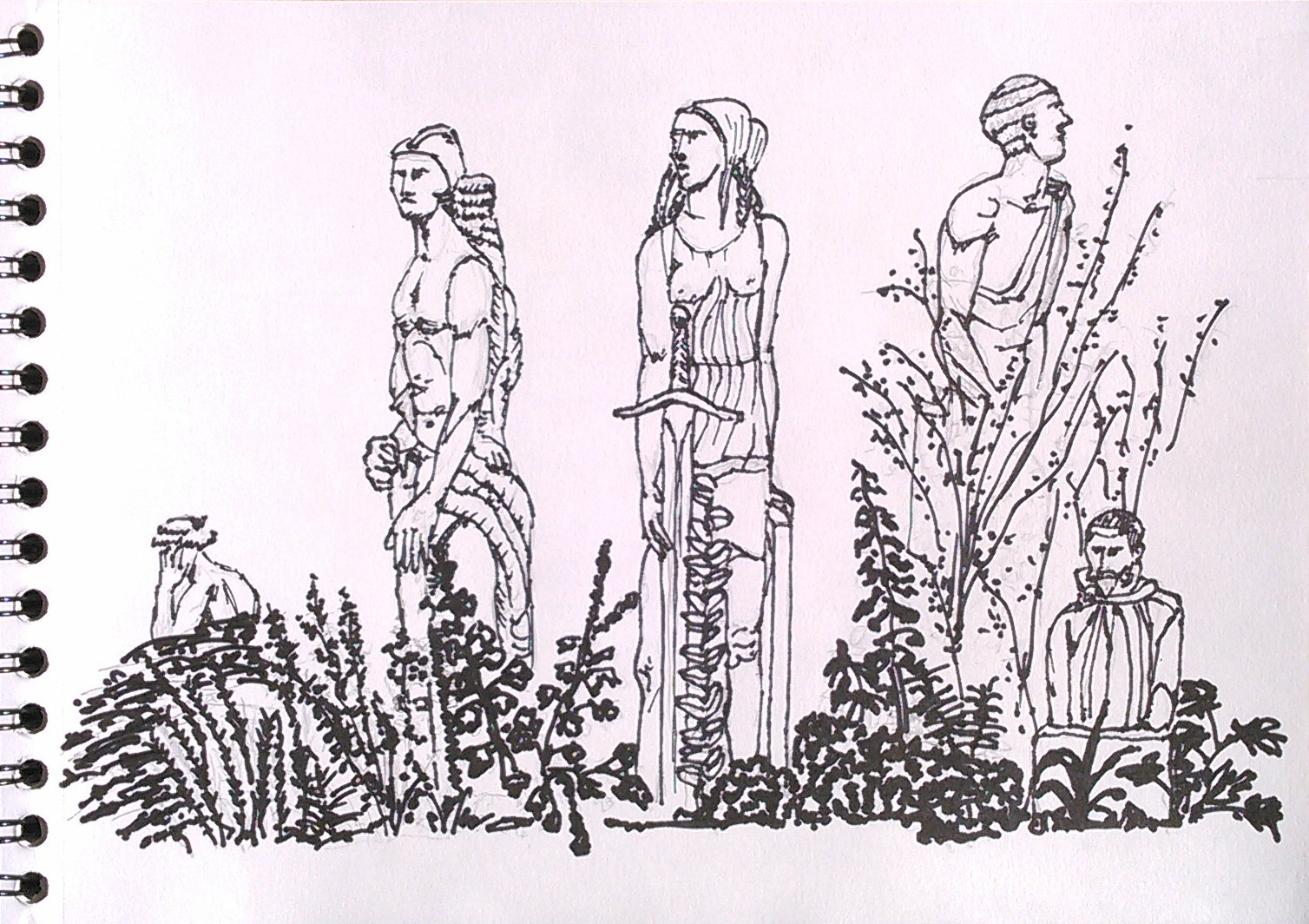 A composition of statues